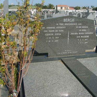 BERGH Gideon Jozua 1910-1995 &amp; Johanna Maria Catharina MALHERBE 1911-1997