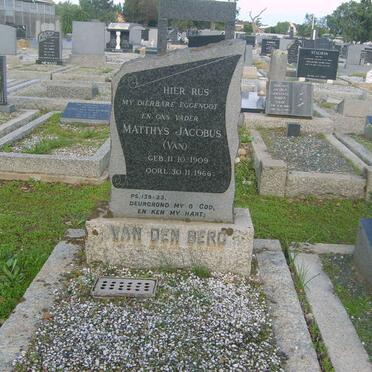 BERG Matthys Jacobus, van den 1909-1966