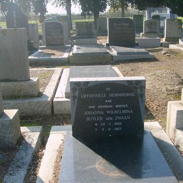 BUTLER Johanna Wilhelmina nee ZWAAN 1892-1967