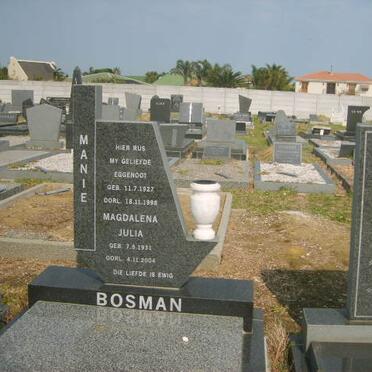 BOSMAN Manie 1927-1998 &amp; Magdalena Julia 1931-2004