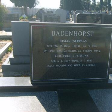 BADENHORST Josias Servaas 1896-1984 &amp; Gertrude Georgina 1897-1987