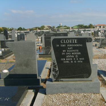 CLOETE Anna G. nee KNOX 1893-1974