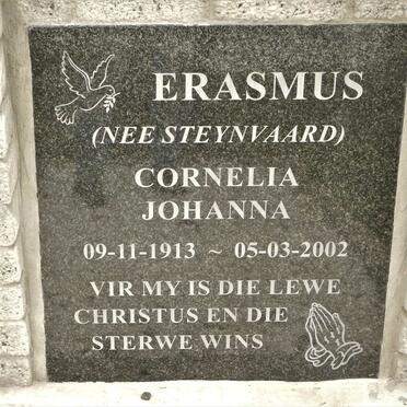 ERASMUS Cornelia Johanna nee STEYNVAARD 1913-2002
