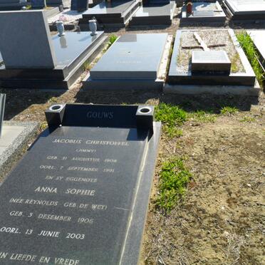 GOUWS Jacobus Christoffel 1908-1991 &amp; Anna Sophie formerly REYNOLDS nee DE WET 1906-2003