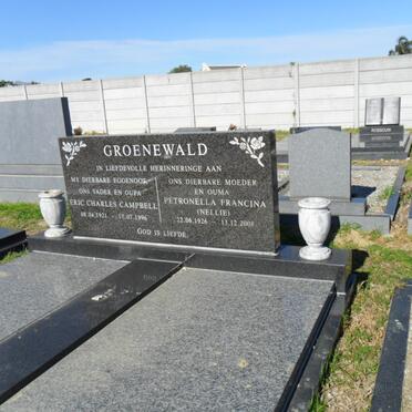 GROENEWALD Eric Charles Campbell 1921-1996 &amp; Petronella Francina 1926-2008