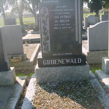 GROENEWALD Jan Petrus De Bruin 1902-1967