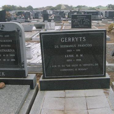 GERRYTS Hermanus Francois 1889-1981 &amp; Lenie H.M. 1895-1985