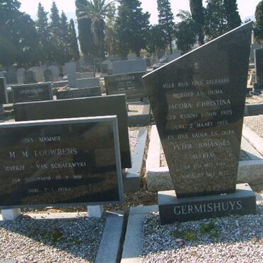 GERMISHUYS Pieter Johannes Alfred 1915-1977 &amp; Jacoba Christina LOUW 1925-1975