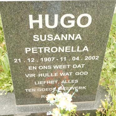 HUGO Susanna Petronella 1907-2002