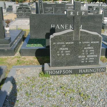 HARINGTON Alfred 1896-1975 &amp; Hilda Hermine 1903-1986 :: THOMPSON Frank 1920-1971
