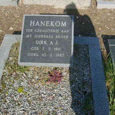 HANEKOM Dirk A.J. 1911-1987