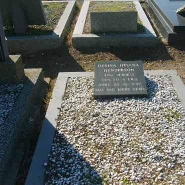 HENDERSON Gesina Helena nee BURGER 1903-1980