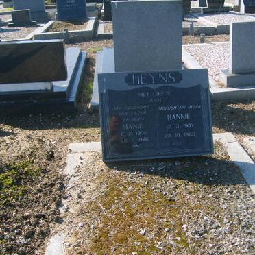 HEYNS Manie 1900-1978 &amp; Hannie 1907-1983