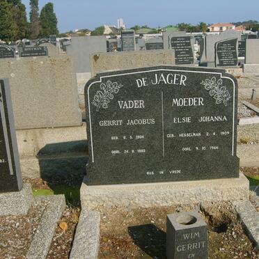 JAGER Gerrit Jacobus, de 1904-1980 &amp; Elsie Johanna HESSELMAN 1909-1966