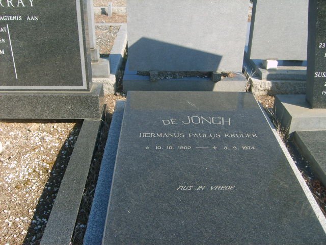 JONGH Hermanus Paulus Kruger, de 1902-1974