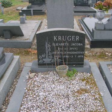 KRUGER Elizabeth Jacoba ee VAN DER SPUY 1894-1979