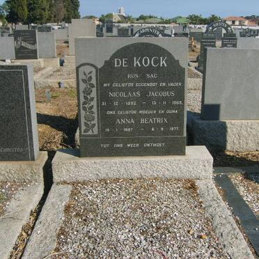KOCK Nicolaas Jacobus, de 1892-1968 &amp; Anna Beatrix  1897-1977