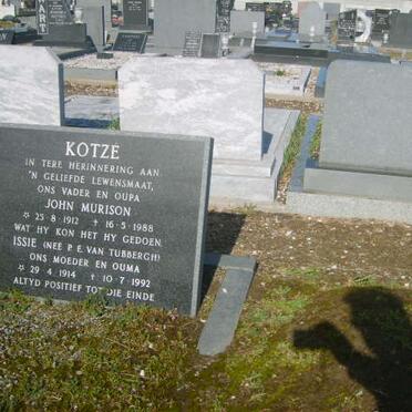 KOTZE John Murison 1912-1988 &amp; Issie VAN TUBBERGH 1914-1992