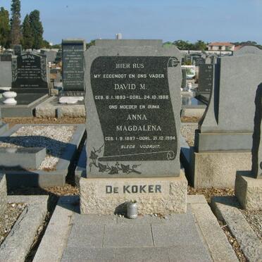 KOKER David M., de 1893-1968 &amp; Anna Magdalena 1897-1994