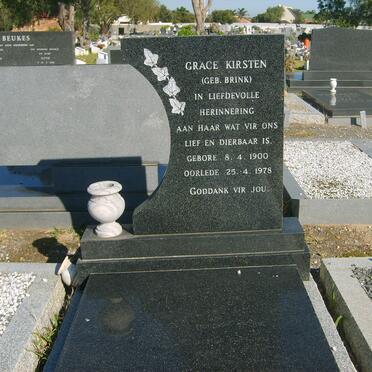 KIRSTEN Grace nee BRINK 1900-1978