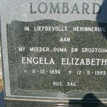LOMBARD Engela Elizabeth 1896-1989