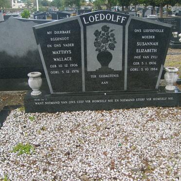 LOEDOLFF Matthys Wallace 1906-1975 &amp; Susannah Elizabeth VAN ZYL 1906-1984