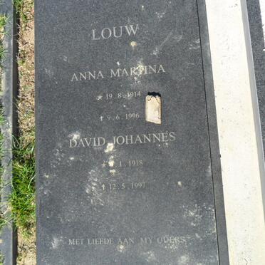 LOUW David Johannes 1918-1997 &amp; Anna Martina 1914-1996