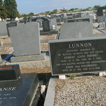 LUNNON Herbert Louis 1916-1976 &amp; Doris STANBRIDGE 1931-1986