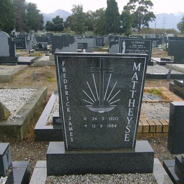 MATTHEYSE Frederick James 1920-1984