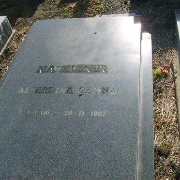 MATH??NER Alberdina Gezina 1906-1987