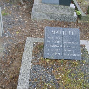 MATTHEE Susanna M. 1887-1977