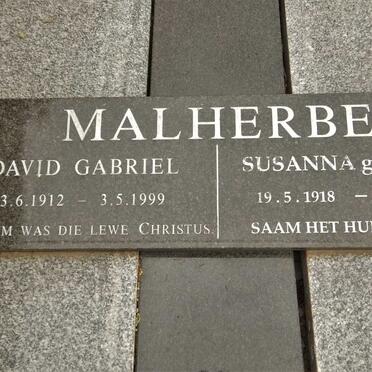 MALHERBE David Gabriel 1912-1999 &amp; Susanna BUYS 1918-2012