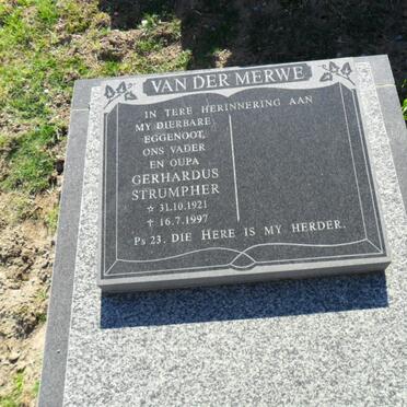 MERWE Gerhardus Strumpher, van der 1921-1997