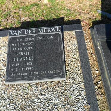 MERWE Gerrit Johannes, van der 1921-1994