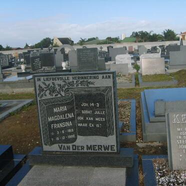 MERWE Maria Magdalena Francina, van der 1913-1986
