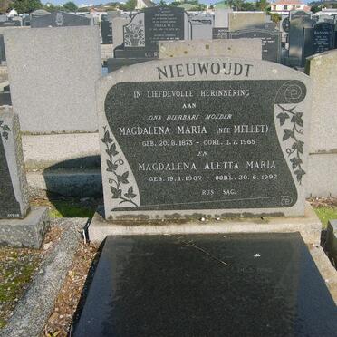 NIEWOUDT Magdalena Maria nee MELLET 1873-1965 :: NIEWOUDT Magdalena Aletta Maria 1907-1992