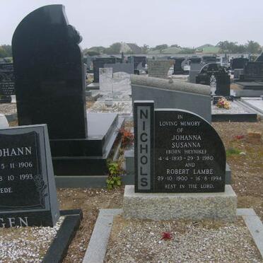 NICHOLS Robert Lambe 1900-1994 &amp; Johannes Susanna HEYNIKE 1895-1980