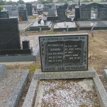 RENSBURG Petronella Susanna, Janse van nee VAN WYK 1895-1983