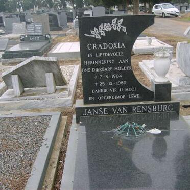 RENSBURG Cradoxia, Janse van 1904-1982
