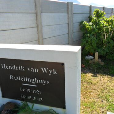 REDELINGHUYS Hendrik van Wyk 1927-2003