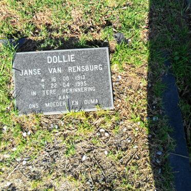 RENSBURG Dollie, Janse van 1913-1995