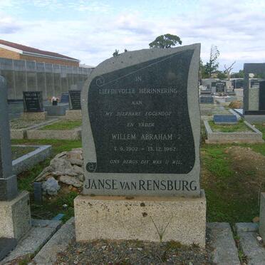 RENSBURG Willem Abraham, Janse van 1902-1962