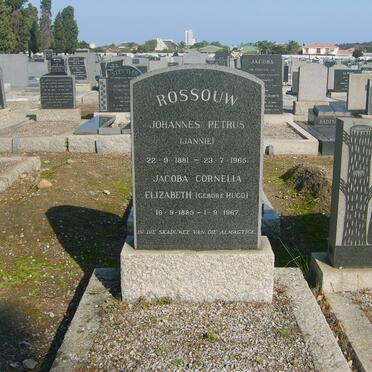 ROSSOUW Johannes Petrus 1881-1965 &amp; Jacoba Cornelia Elizabeth HUGO 1885-1967