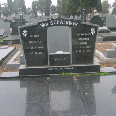 SCHALKWYK Jacobus, van 1907-1979 &amp; Jacoba Johanna 1907-1994