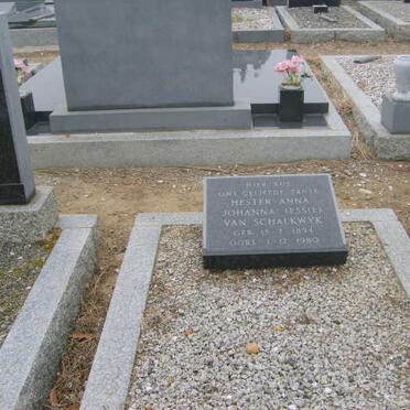 SCHALKWYK Hester Anna Johanna, van 1894-1980 