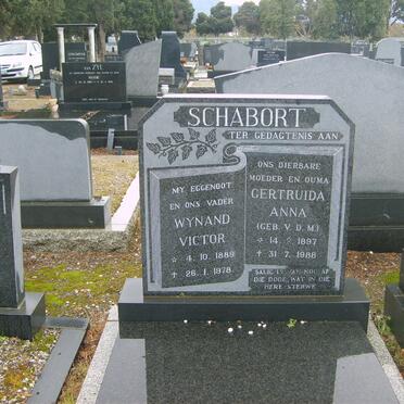 SCHABORT Wynand Victor 1889-1978 &amp; Gertruida Anna VAN DER MERWE 1897-1988