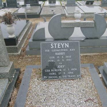 STEYN Barry 1905-1993 &amp; Joey BURGER 1906-1986