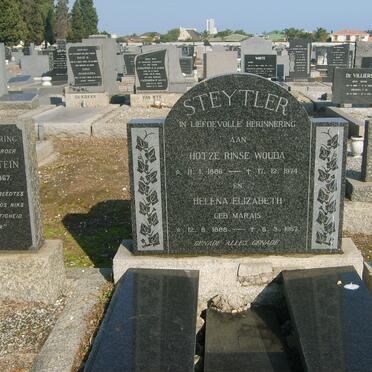 STEYTLER Hotze Rinse Wouda 1886-1974 &amp; Helena Elizabeth MARAIS 1888-1967