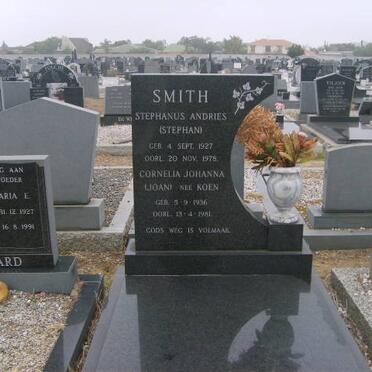 SMITH Stephanus Andries 1927-1978 &amp; Cornelia Johanna KOEN 1936-1981