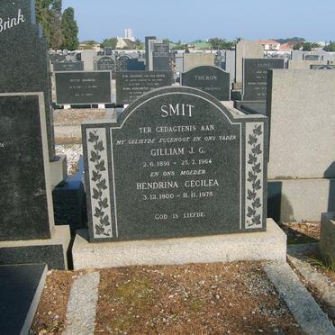 SMIT Gilliam J.G. 1891-1964 &amp; Hendrina Cecilea 1900-1975